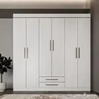 دولاب كبير للملابس أبيض مع بني