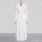 فستان ابيض قطعتين ناعم مقاس L