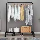 حمالة ملابس معدنية مع تخزين سفلي