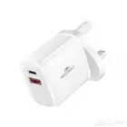 شاحن جداري من موج ماكس 20 وات بمنفذين PD QC3.0 MX1 أبيض