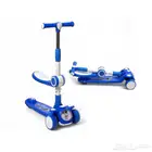 سكوتر يدوي للاطفال مع اضاءة وموسيقى وبتصميم مقعد قابل للطي