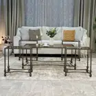 طقم طاوله مع4 خدمه تصميم زجاجي با طار بني انيق