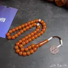 سبحة زعفراني مشمشي طرابزونه فضة