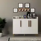 ركن قهوة تصميم تركي أبيض مع بني