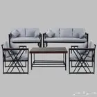 كراسي خشب وحديد خارجية