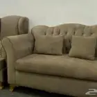 كنب 5 قطع  طاولات 5 قطع تسريحه بيضاء سرير نفر ابيض  ستاير
