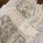 قيس وليلى رسمه باقلم الرصاص