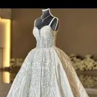 فستان زفاف عروس ملحقاته جيبون مسكه طرحه نظيف البس بس 4ساعات