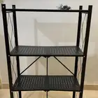 رفوف حديد أسود بكفرات قابل للطي