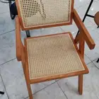 كرسي خشبي راتان