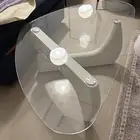 طاولة قهوة (زجاج مع قاعدة بيضاء)