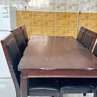 طاولة طعام خشب كبيرة ست كراسي