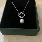 سلسال من الفضه بحجر الؤلؤ وحلق فضه
