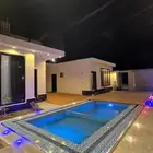 للبيع شاليه جديد مؤثث بالكامل بعيون الجواء يقبل البنك