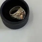خاتم فضه شغل يدوي ثقيل بحجر اصلي