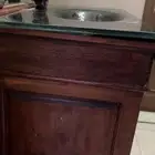 مغسله بدولاب خشب مع مرايا