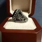 للبيع خاتم فضة بحجر عقيق أسود