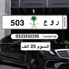 للبيع لوحة ر و ع 503