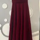 فستان مخمل لون عنابي (بورغندي)