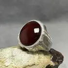 خاتم عقيق زجاجي احمر