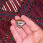 خاتم عقيق يمني فضه 925 .