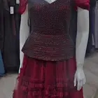 فستان سهره عنابي