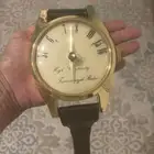 راديو ياباني قديم على شكل  ساعة معدن ذهبي حالة ممتازة جدا
