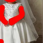 فستان اطفال جديد لبس 4 ساعات فقط مع طرحه خالتي احلا عروس