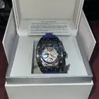 ساعة Cerruti 1881 Ovaro للرجال بحزام مطاطي أزرق تناظري