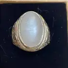 خاتم فضة حجر القمر جديد