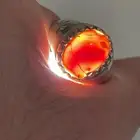 خاتم عقيق كبدي يماني طبيعي