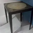 طقم طاوله حديد وخشب طبيعي