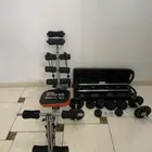 ب 400 ريال فقط جهاز six pack وشنطة حديد 50 كيلو للبيع كامله