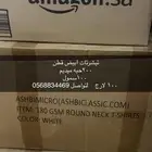 تيشرتات ابيض قطن 200حبه ميديم 100سمول 100 لارج
