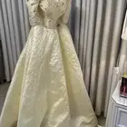 فستان اصفر زواج مصممه تصميم خاص