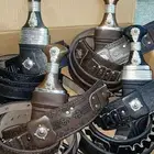 خنجر عماني قرن جاموس طبيعي تلبيسة فضة سله تقص المسمار