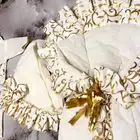 طقم مفرش نفاس ( اخو الجديد ) من 9 قطع لون سكري بذهبي