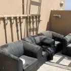 كنب جلد 4 نضيف شبه جديد