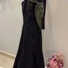 بيع فستان فخم وجميل في اللبس لون زيتي وأسود