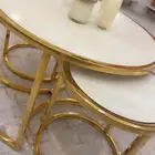 طاوله قهوه رخام وستيل ذهبي