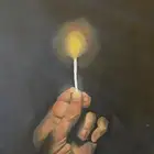 لوحه يدويه بالوان اكريلك شمعه