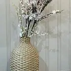 مزهرية خشبية مع ورد من ايكيا