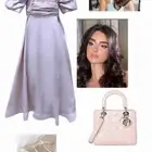 فستان سهره لون وردي فاتح مقاس s m اوف شولدر