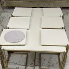 كنب مع ستاره وسجاده مع طاوله تقديم و6 طاوله خدمه