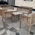 جلسه خارجيه تتكون من 4 كراسي و2 طاوله خشب اصلي ثقيل