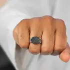 خواتم رجالية جميع الفصوص فضة زينة للرجال