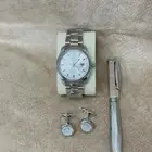 لليع طقم رجالي ساعه وقلم وكبك