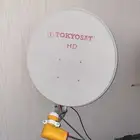 دش صحن مع لاقط بمخرجين