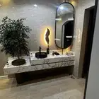 مغاسل رخام طبيعي وصناعة ومطبخ وطولات الانجاز 3ايم مع التركي