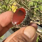 خاتم من العقيق الكبدي شجري نوادر